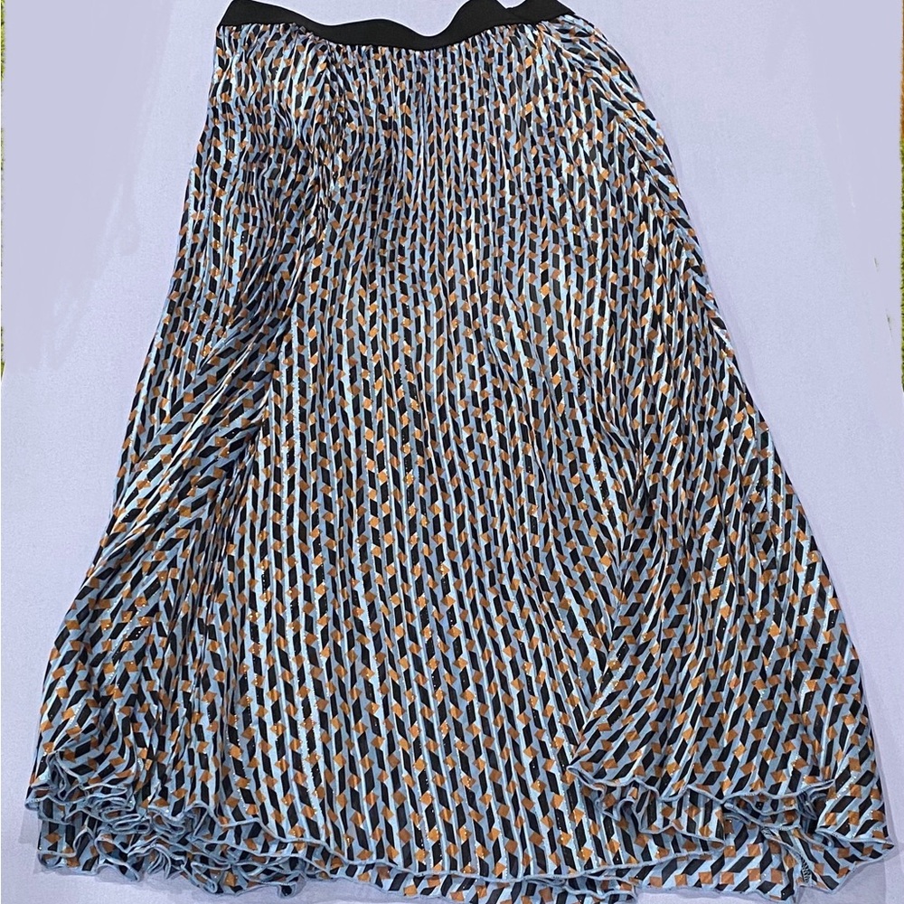 Maje A-Line Skirt - Black, White, Orange